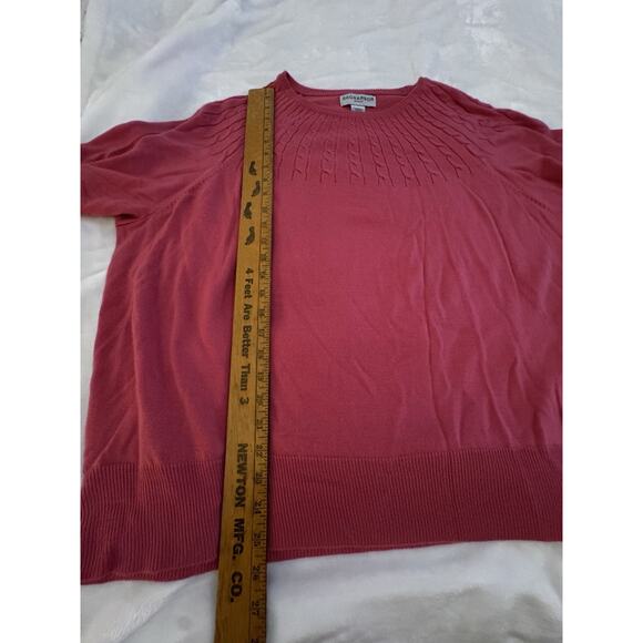 Sag Harbor Women’s Plus Sz 3X Sweater Pink Short Sleeve Soft Comfortable - Picture 7 of 8